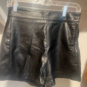 Black Faux leather shorts size XS